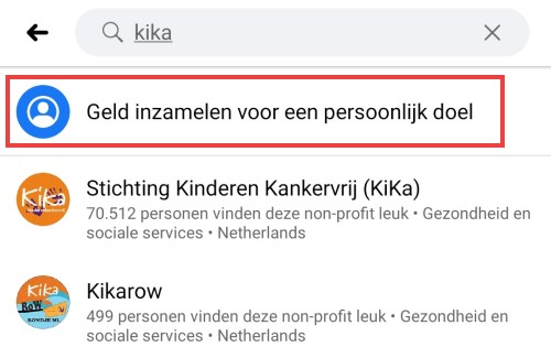 geld inzamelen op Facebook voor eigen doel